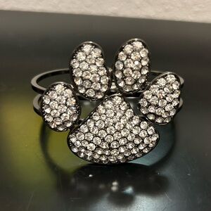 Rhinestone paw print bracelet